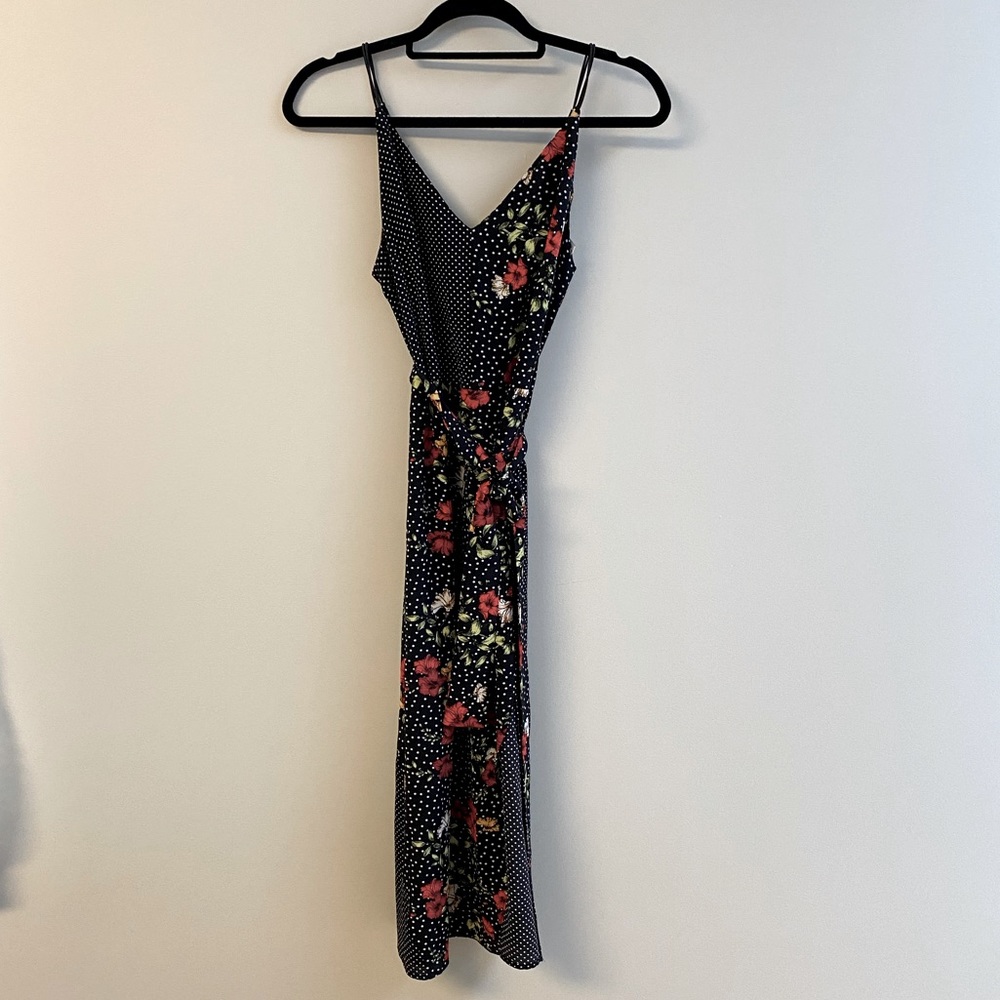 Simons TWIK | Black Floral & Dots Dress | Size Small